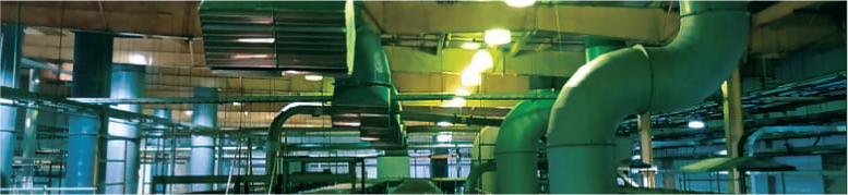 ventilação industrial em uma fábrica de latas