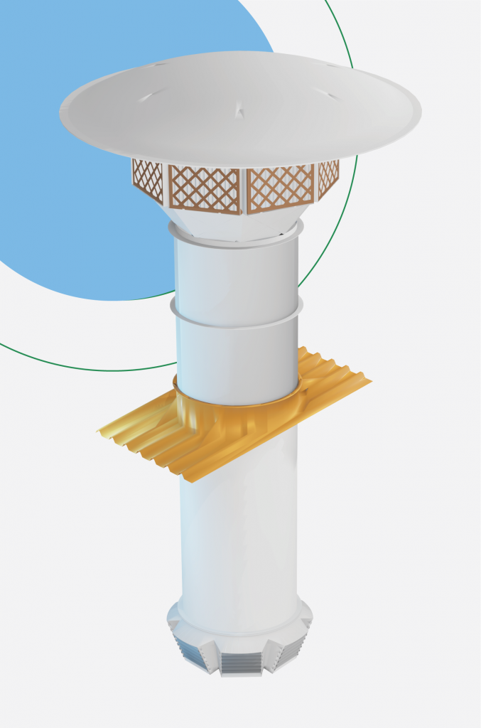 insuflador industrial de telhado com caixa filtro octogonal tecvent