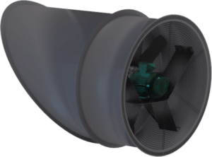 exaustor industrial axial de parede com saída reta