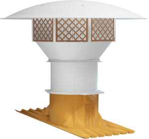 insuflador industrial axial de telhado com caixa filtro octogonal