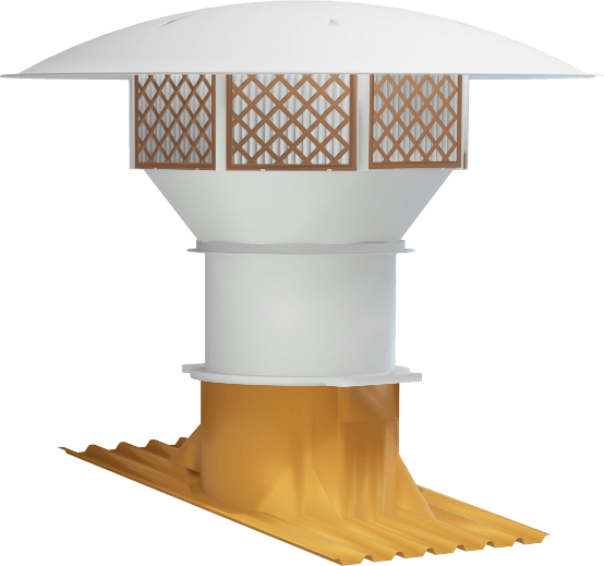 insuflador industrial axial de telhado com caixa filtro octogonal