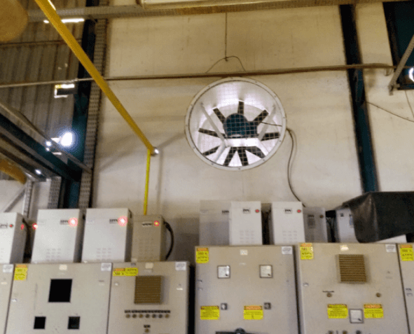 ventilação industrial sala de baterias